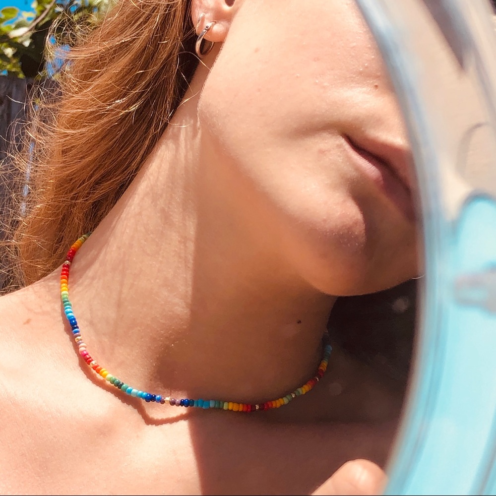 Rainbow Beaded Choker❤️
